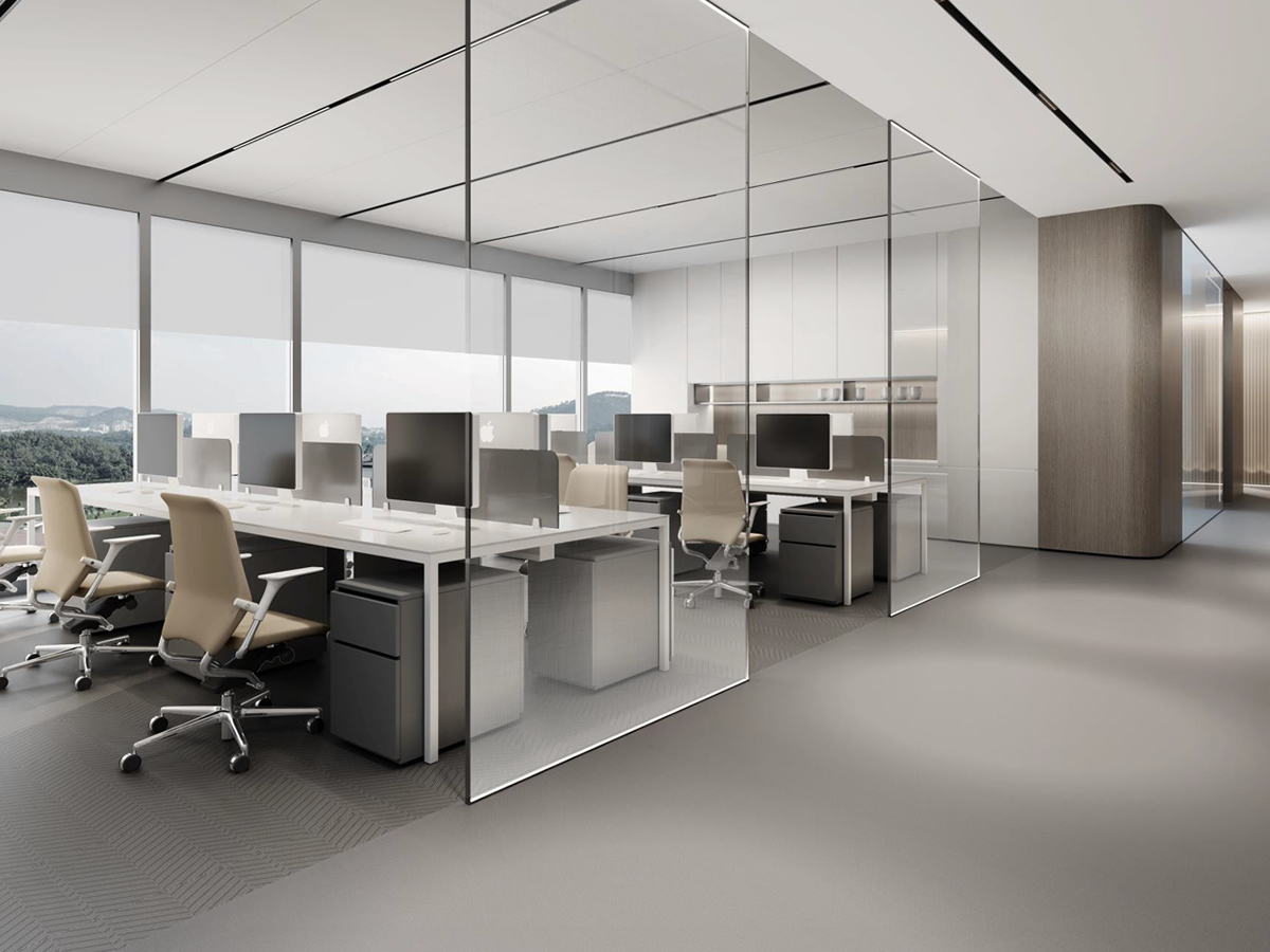 安然燃气极简风办公室装修设计项目(图2)