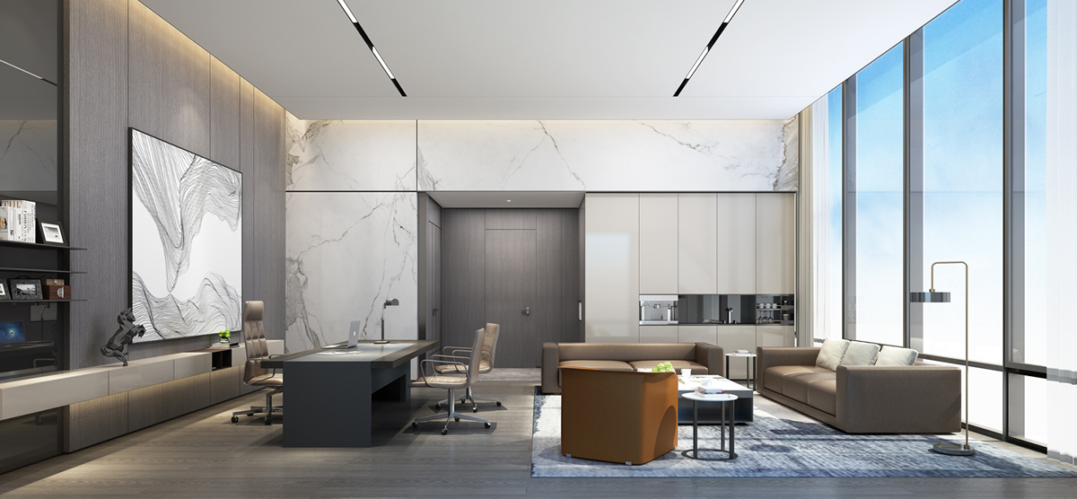 安徽永昌新材料3400平极简风办公楼装修(图6)