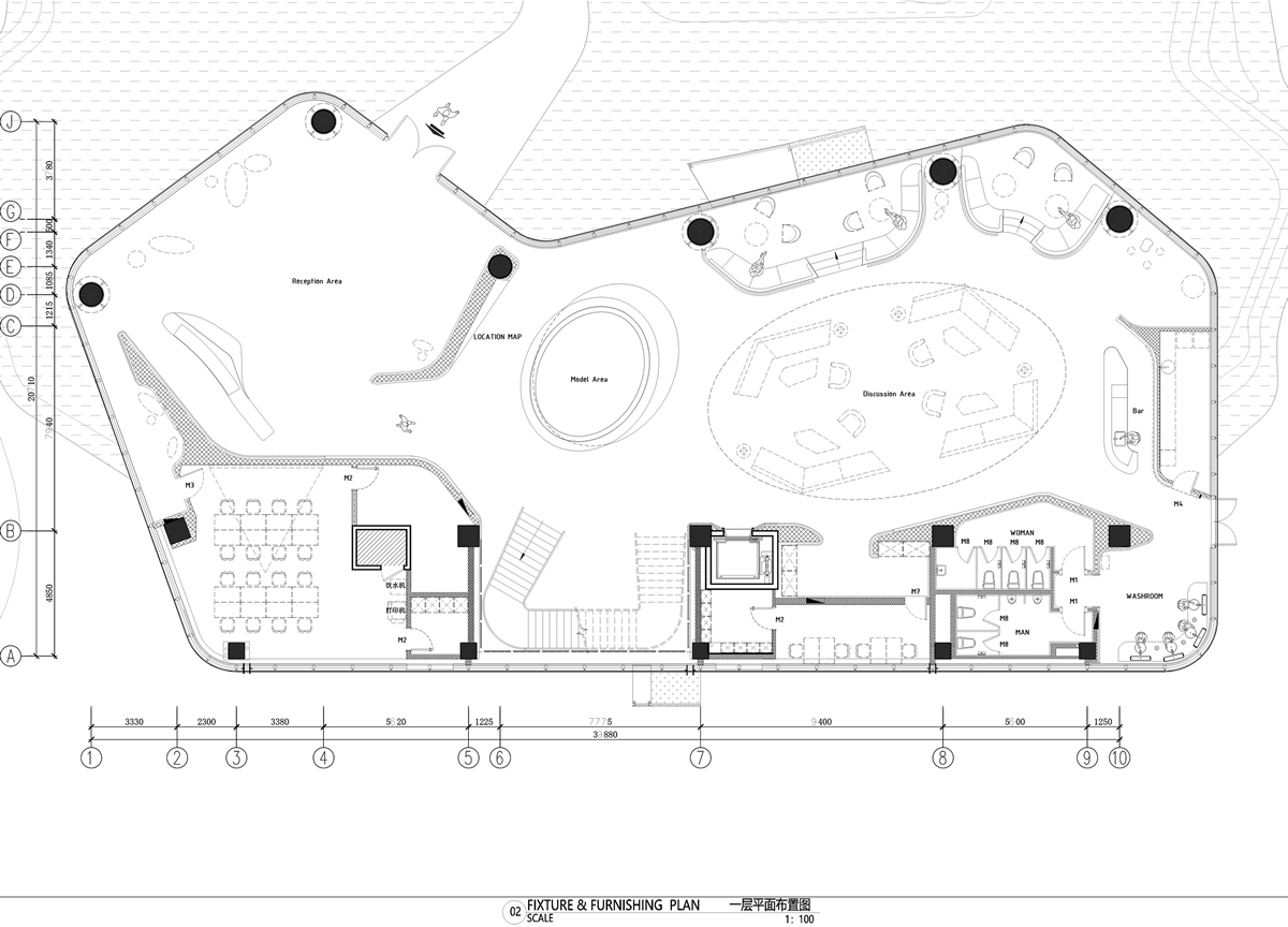 淮北·金街坊售楼部现代简约装饰装修设计工程(图1)
