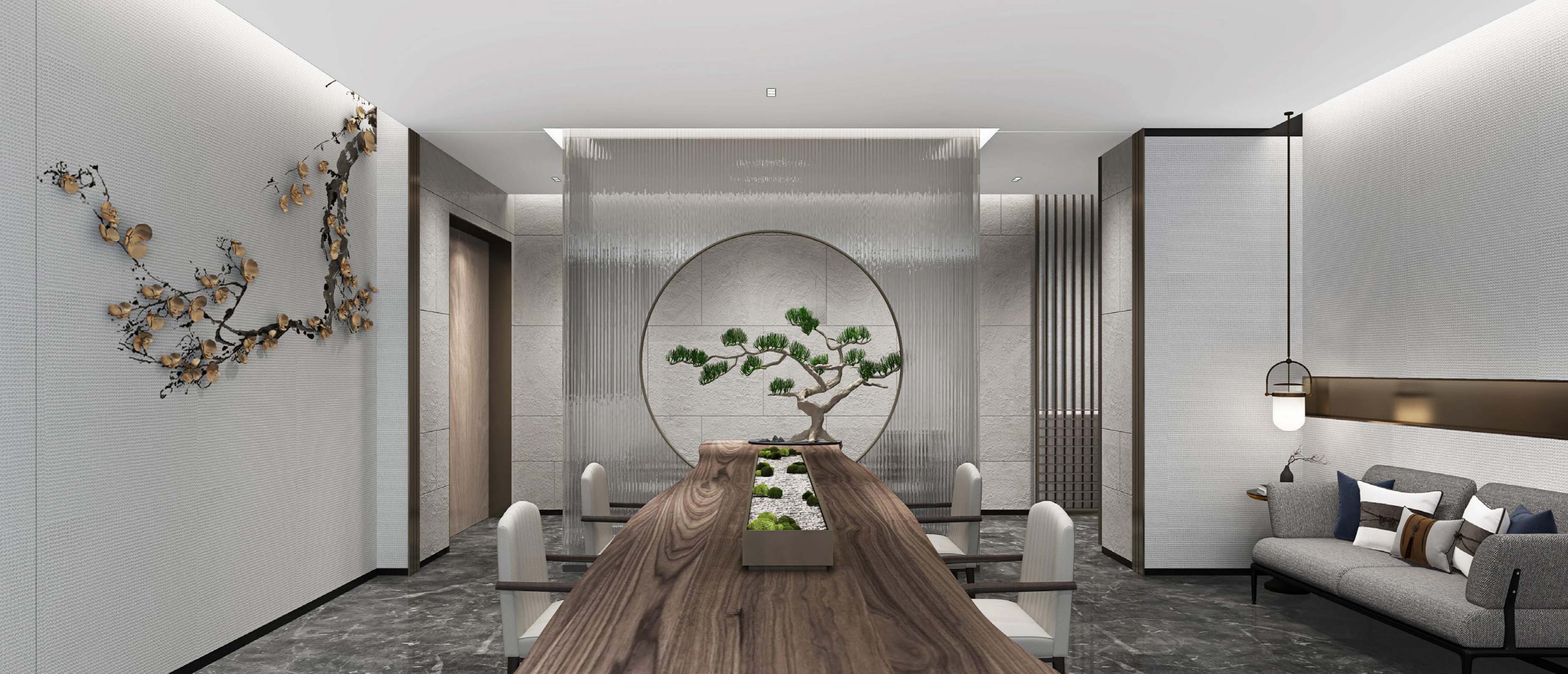 太平·某山庄新中式1200平方售楼部装饰装修工程(图4) 太平·某山庄新中式1200平方售楼部装饰装修工程(图4)