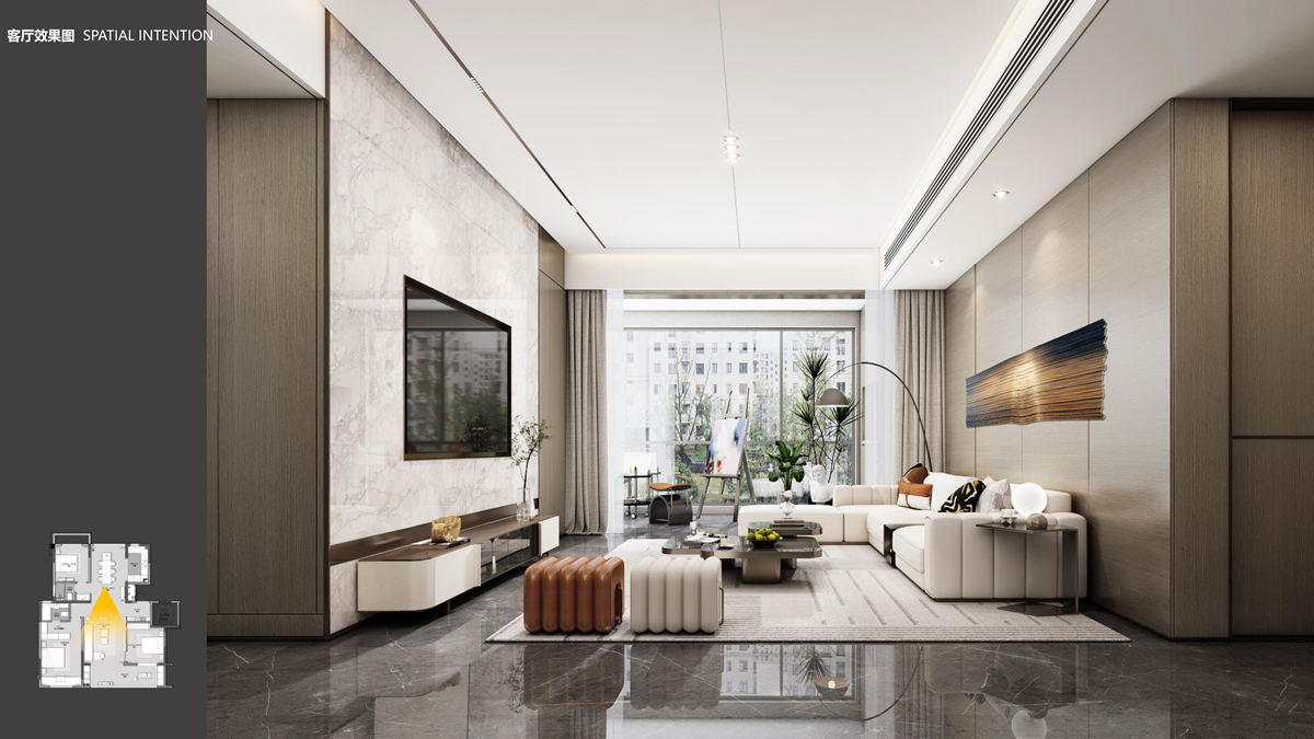 淮北华松籣墅香汐现代简约风洋房A户型样板间装饰装修项目(图2) 淮北华松籣墅香汐现代简约风洋房A户型样板间装饰装修项目(图2)