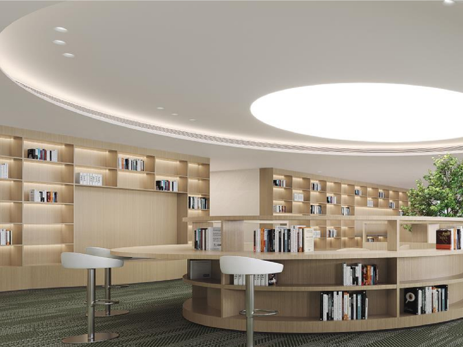 滁州3200平方办公楼内部员工休闲区装修设计案例(图1)