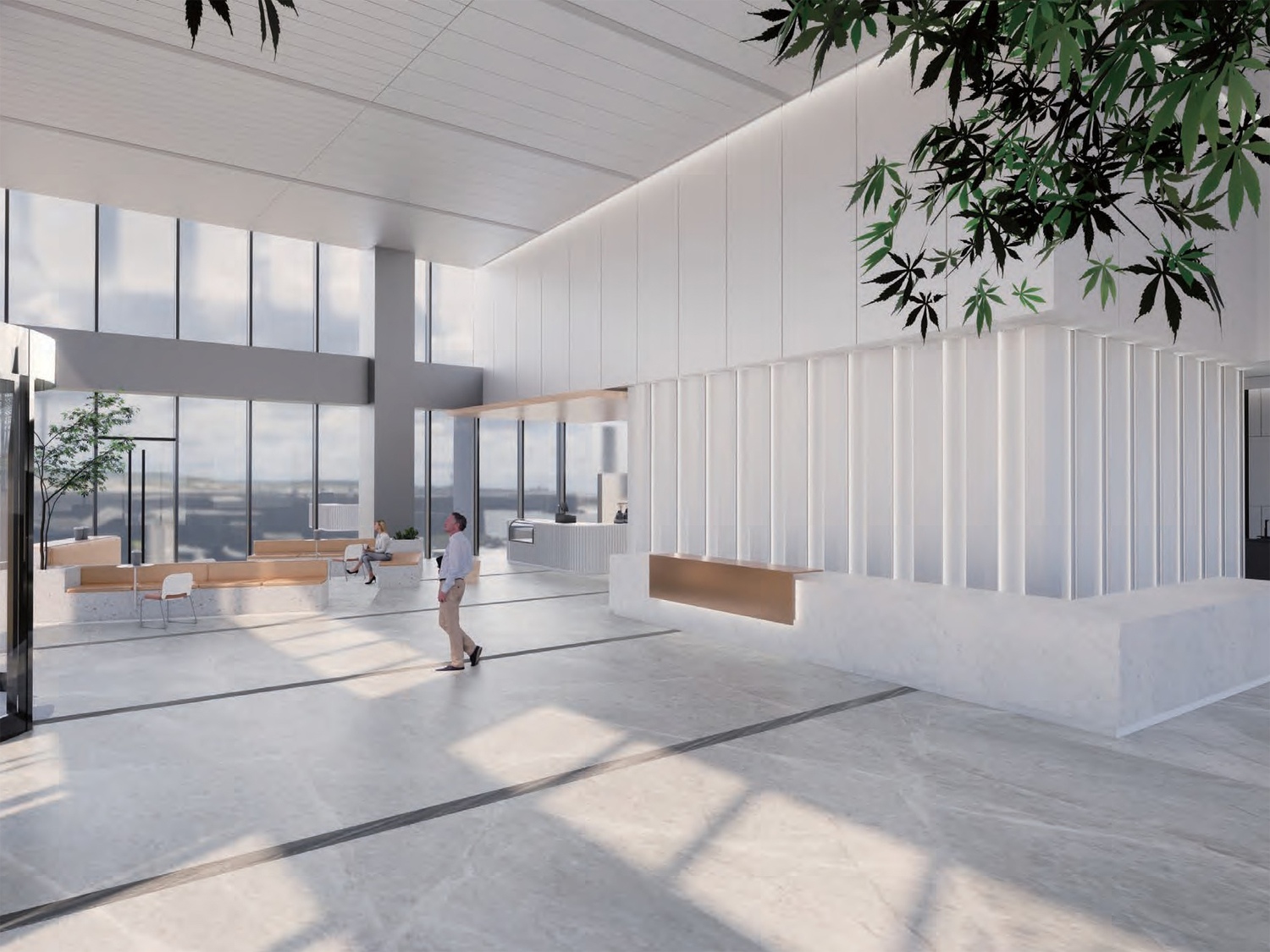 合肥尚喜E栋办公楼接待大厅装修设计案例(图2)