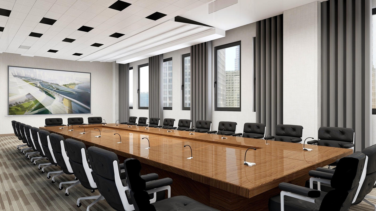 现代简约1200㎡办公室装修设计案例(图1)