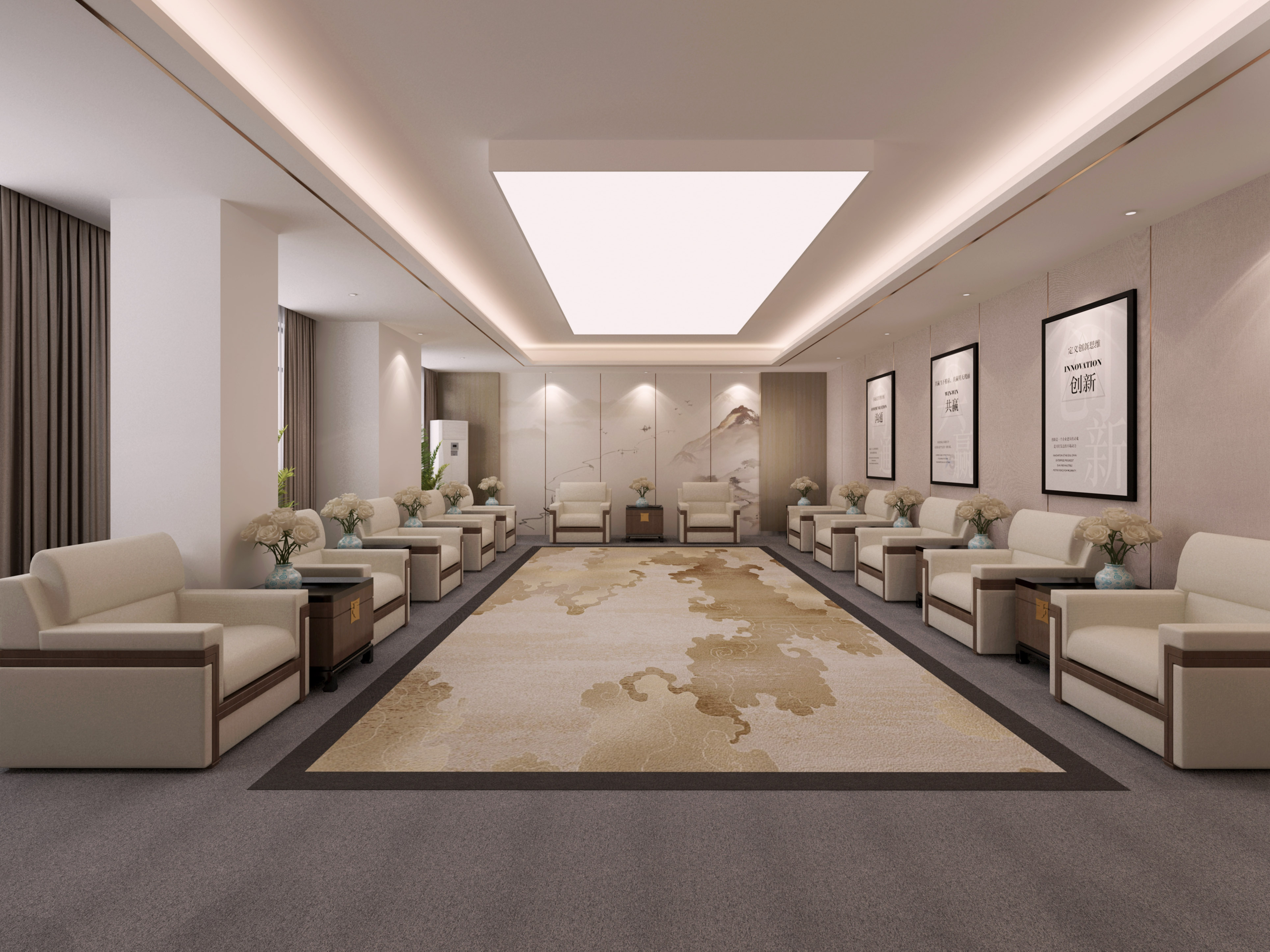 合肥5000平方华新智能停车设备办公楼装修设计项目(图3)