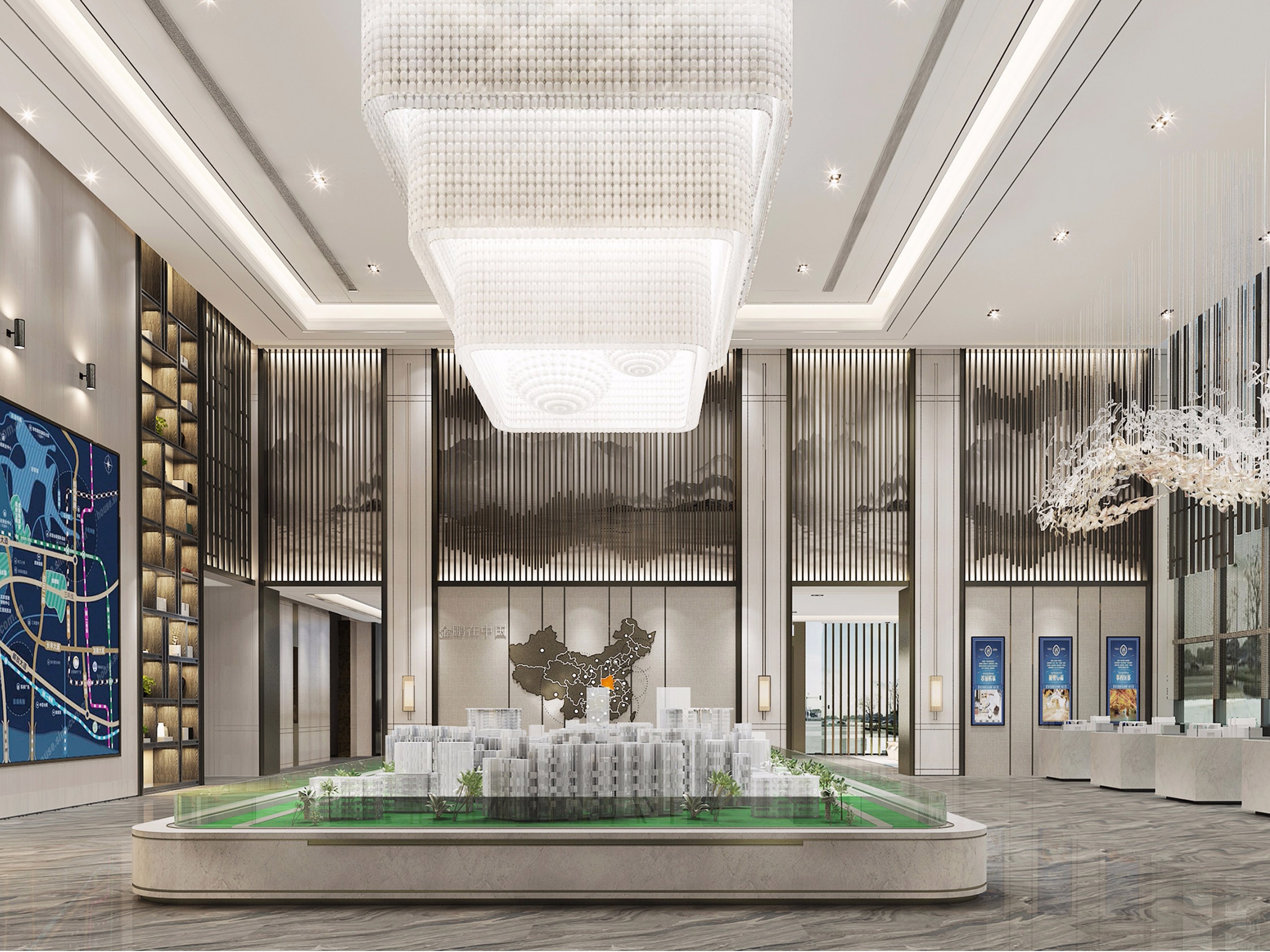 淮北1800平现代新中式轻奢售楼部装修设计项目(图3) 淮北1800平现代新中式轻奢售楼部装修设计项目(图3)