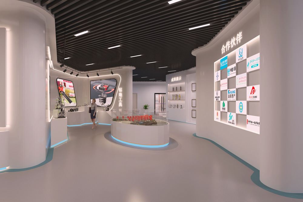 华新智能停车设备-现代简约展厅装修设计(图9)